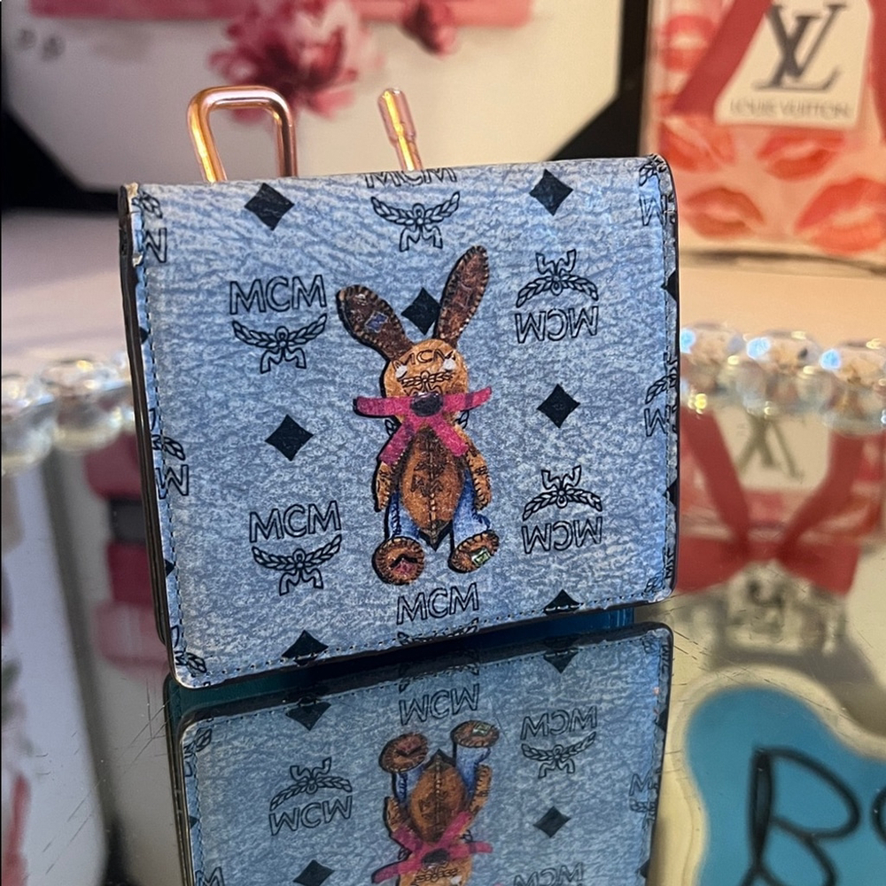 MCM Bunny blue leather fold wallet - Picture 7 of 8